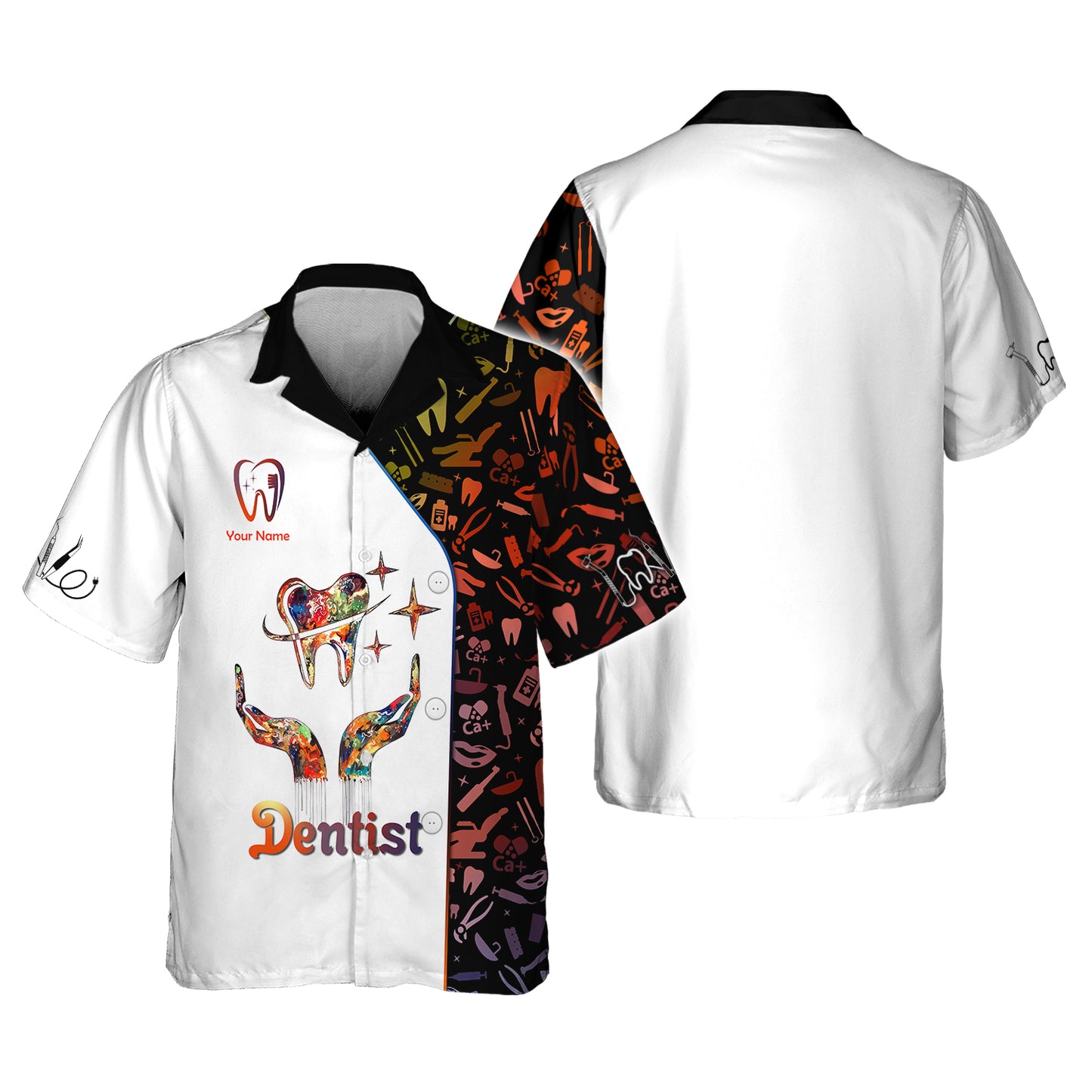 Tooth Art Dental Colorful 3D Shirt Dentistry Custom T-Shirts Gif For Dentist