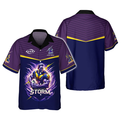 Zipper Hoodie Melbourne Storm 3D Shirt Rugby Custom T-Shirts