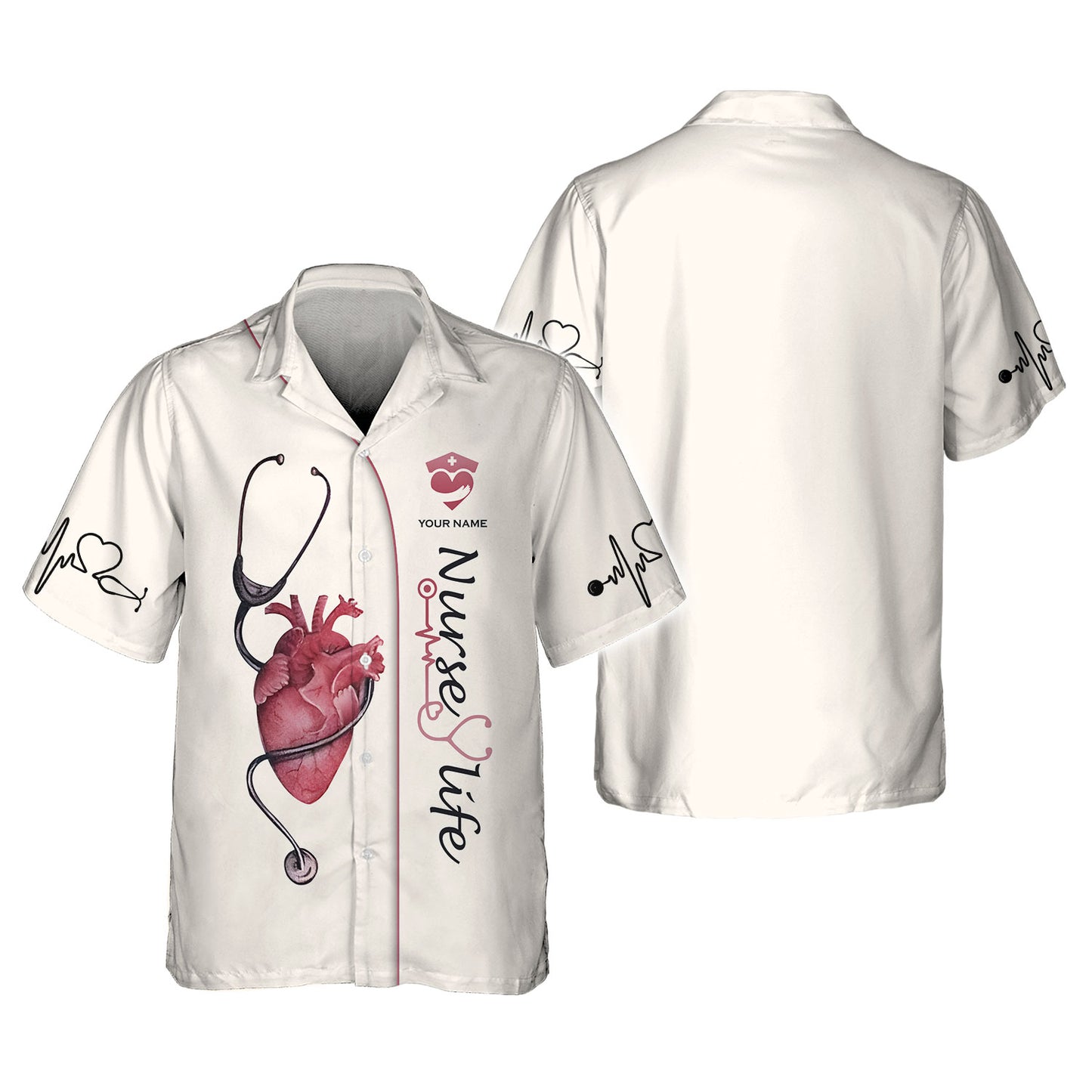 Stethoscope With Heart 3D Shirt Beautfull Nurse Tattoo Custom T-Shirts