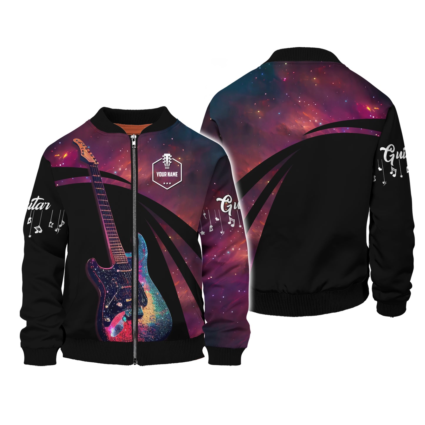 Galaxy Sky With Electric Guitar 3D Shirts Musical Instruments Guitar String Custom T-Shirts