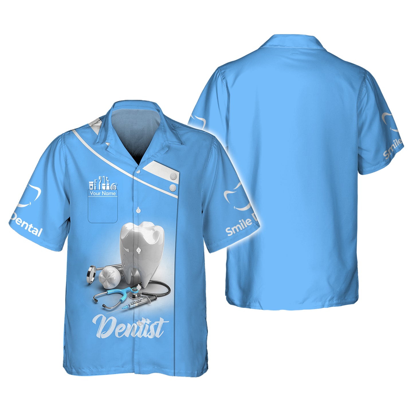 Teeth And Stethoscope 3D Shirt Dental Custom T-Shirt Gif For Dentist