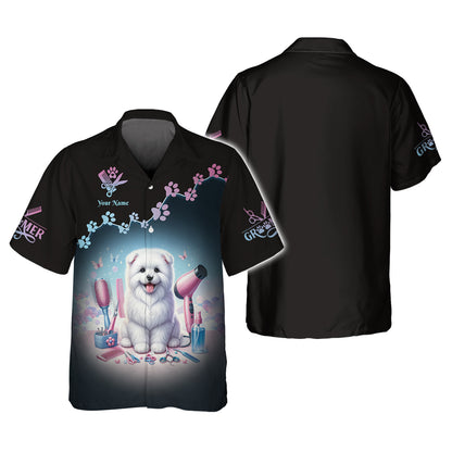 Zipper Hoodie Groomer Custom T-Shirts Dog And Grooming Tools 3D Shirt