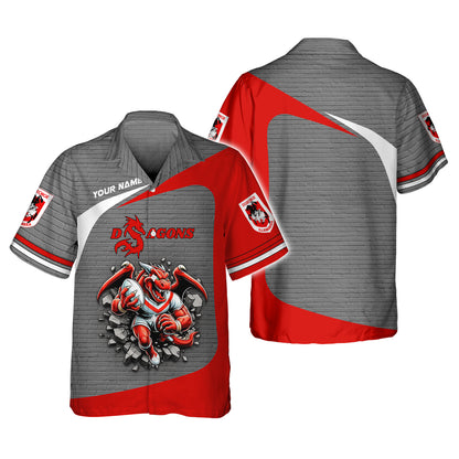 Rugby Custom T-Shirts  St George's Dragon 3D Shirts