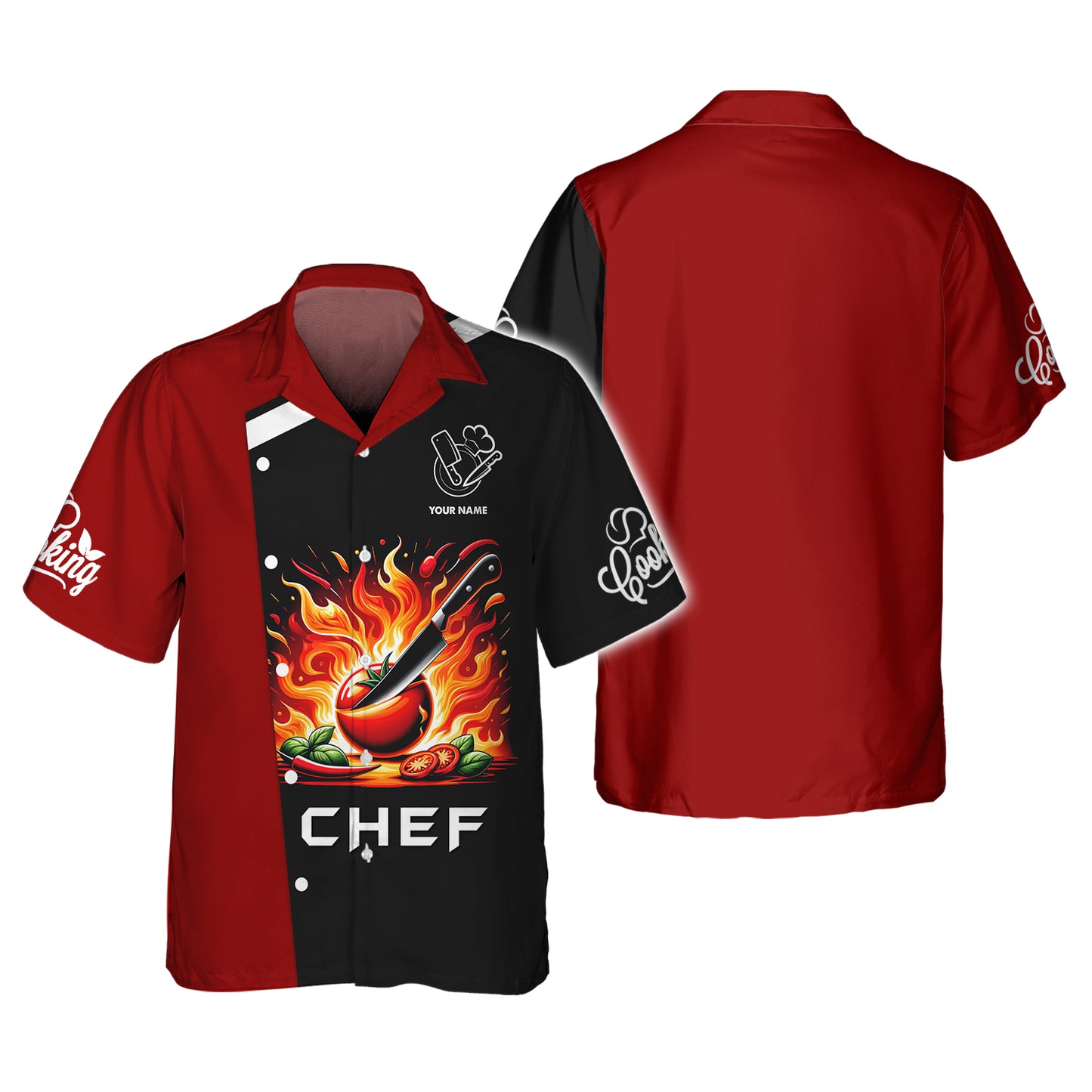 Chef Fire 3D Shirt Gif For Chef Lover Custom T-Shirts