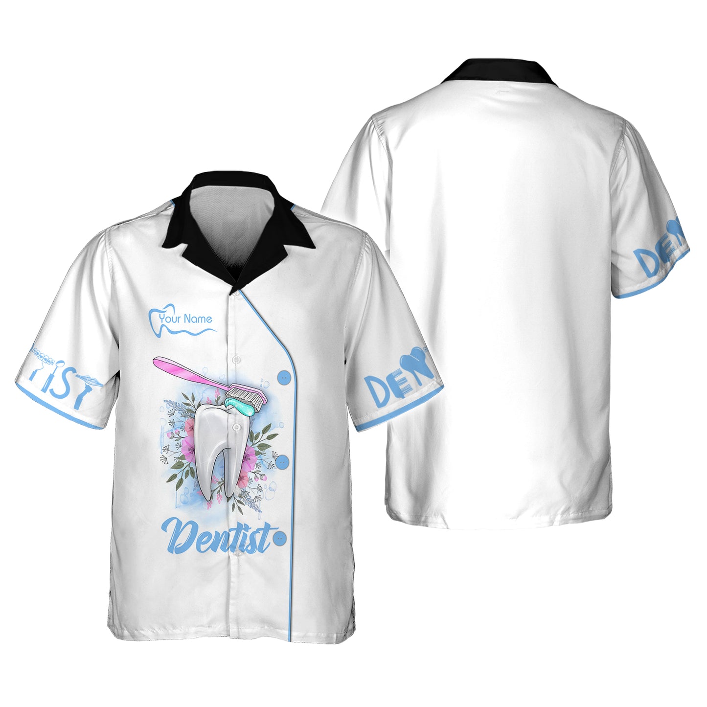 Dental Art Tooth Model With Toothpaste Brush 3D Shirt Dentist Custom T-Shirts