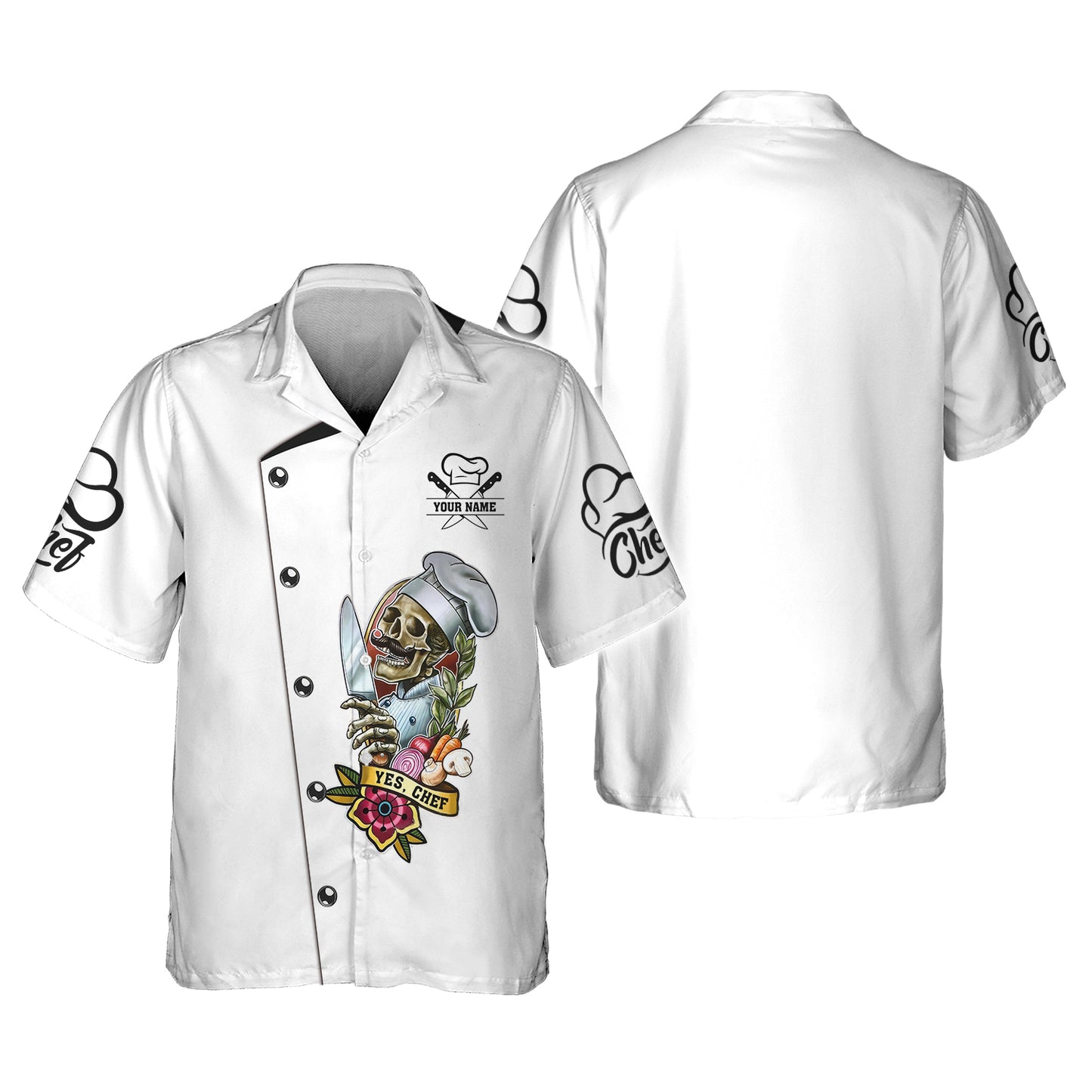 Skull Knives Chef 3D Shirt Knife Cooking Chef Custom T-Shirts