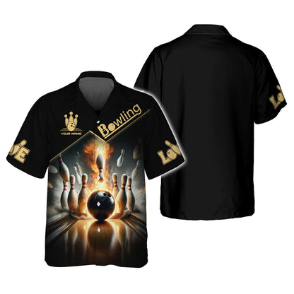 Bowling Strike Custom T-Shirts Gif For Bowling Athlete 3D Shirt