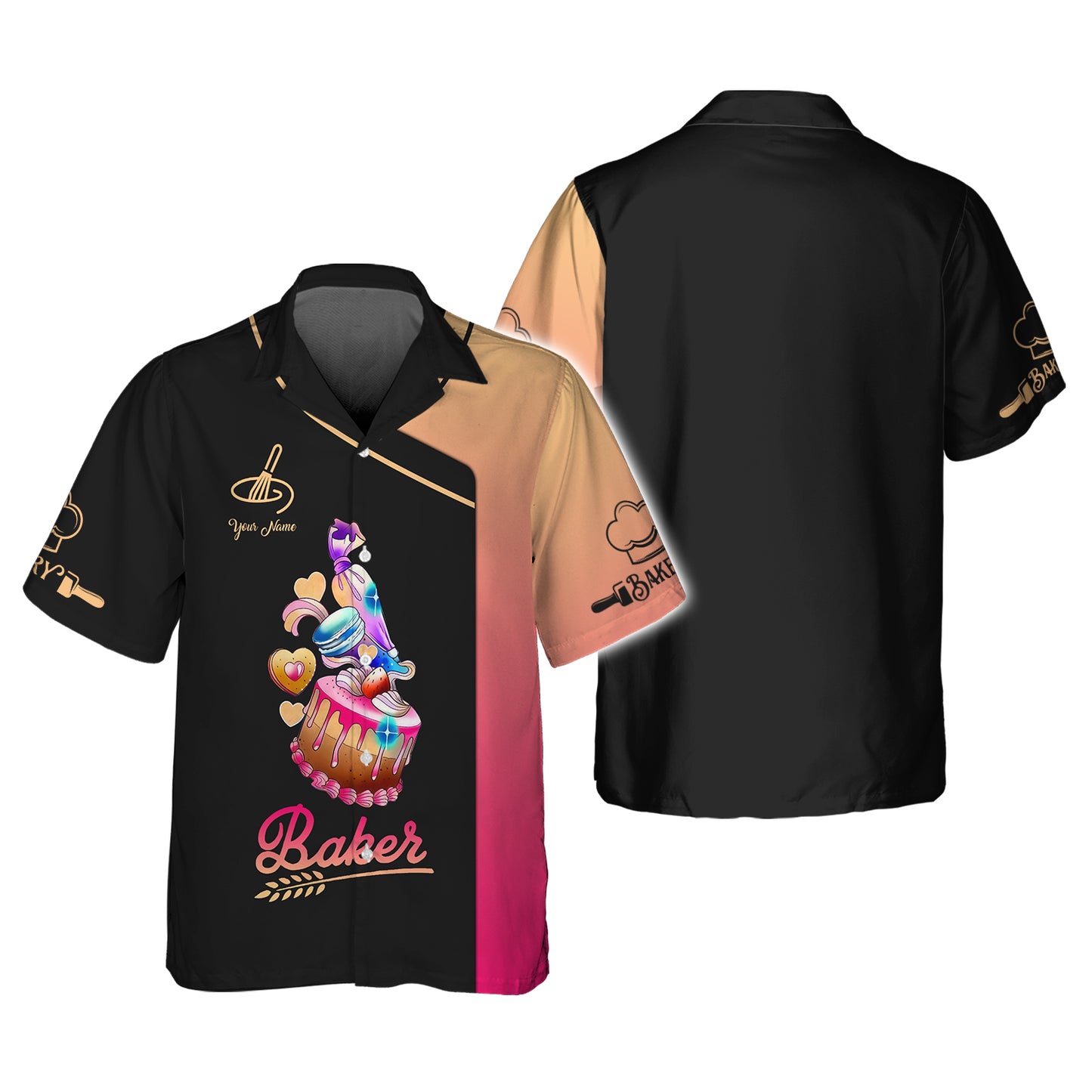 Colorful Sweet Cake 3D Shirts Bakery Custom T-Shirts Gif For Baker