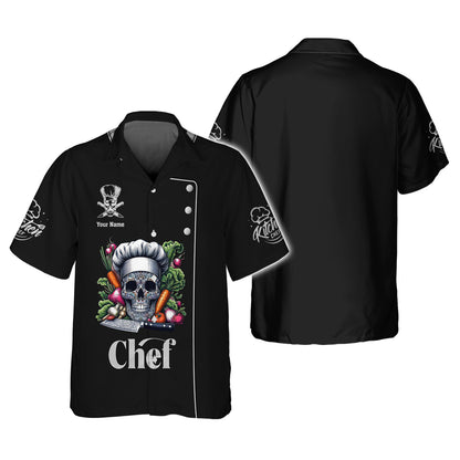 Skull Chef Unisex Custom T-Shirts Cooking Chef 3D Shirt