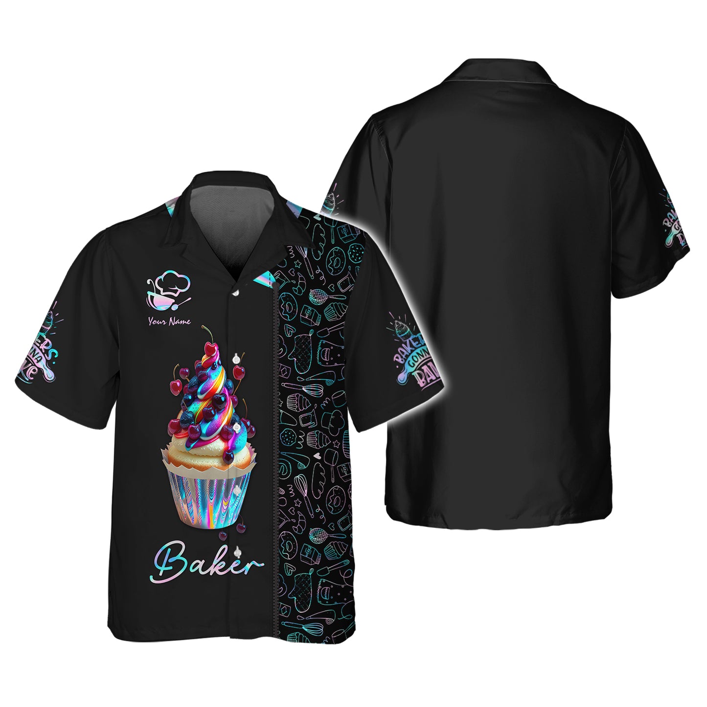 Cupcake Colorfull 3D Shirt Bakery Custom T-Shirts Gif For Baker