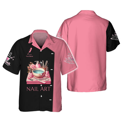 Rose Colored Nail Art Tools 3D Shirts Nails Artist Custom T-Shirts