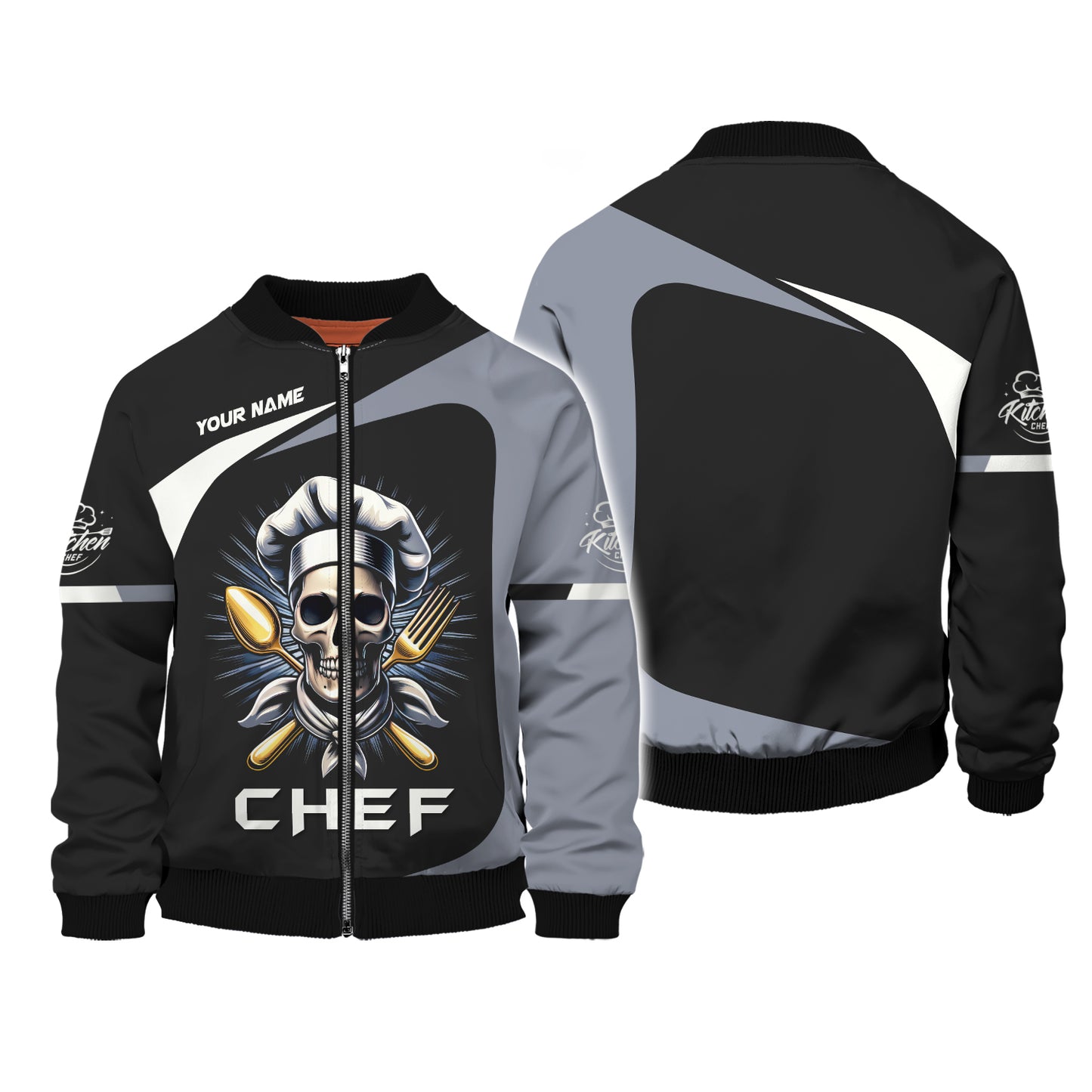 Personalized Custom T-Shirt Skull Chef 3D Shirt Gif For Cooking Chef