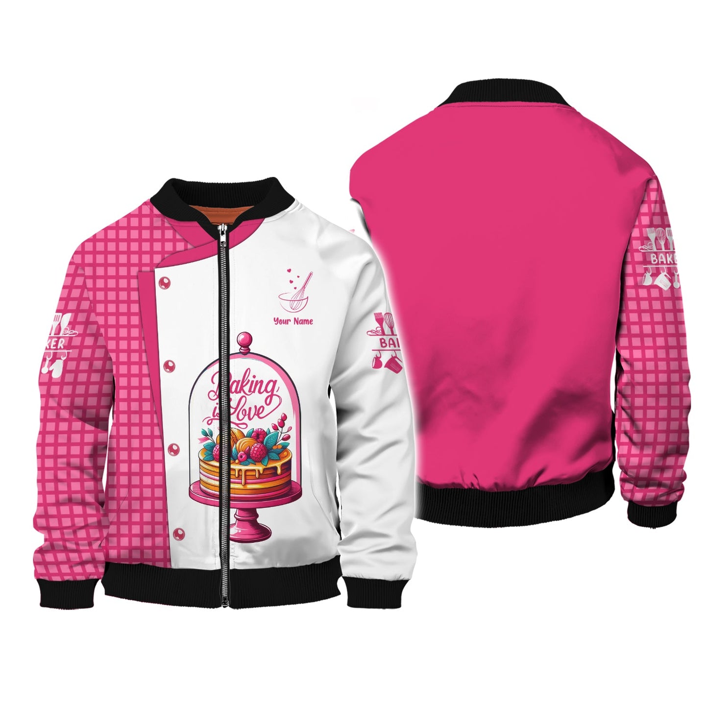 Zipper Hoodie Sweet Bakery 3D Shirt Gif For Baker Custom T-Shirts, Hoodie