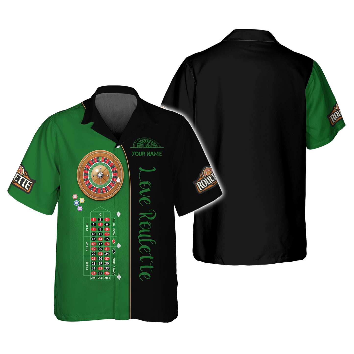 European Roulette Table 3D Shirt Casino Custom T-Shirts