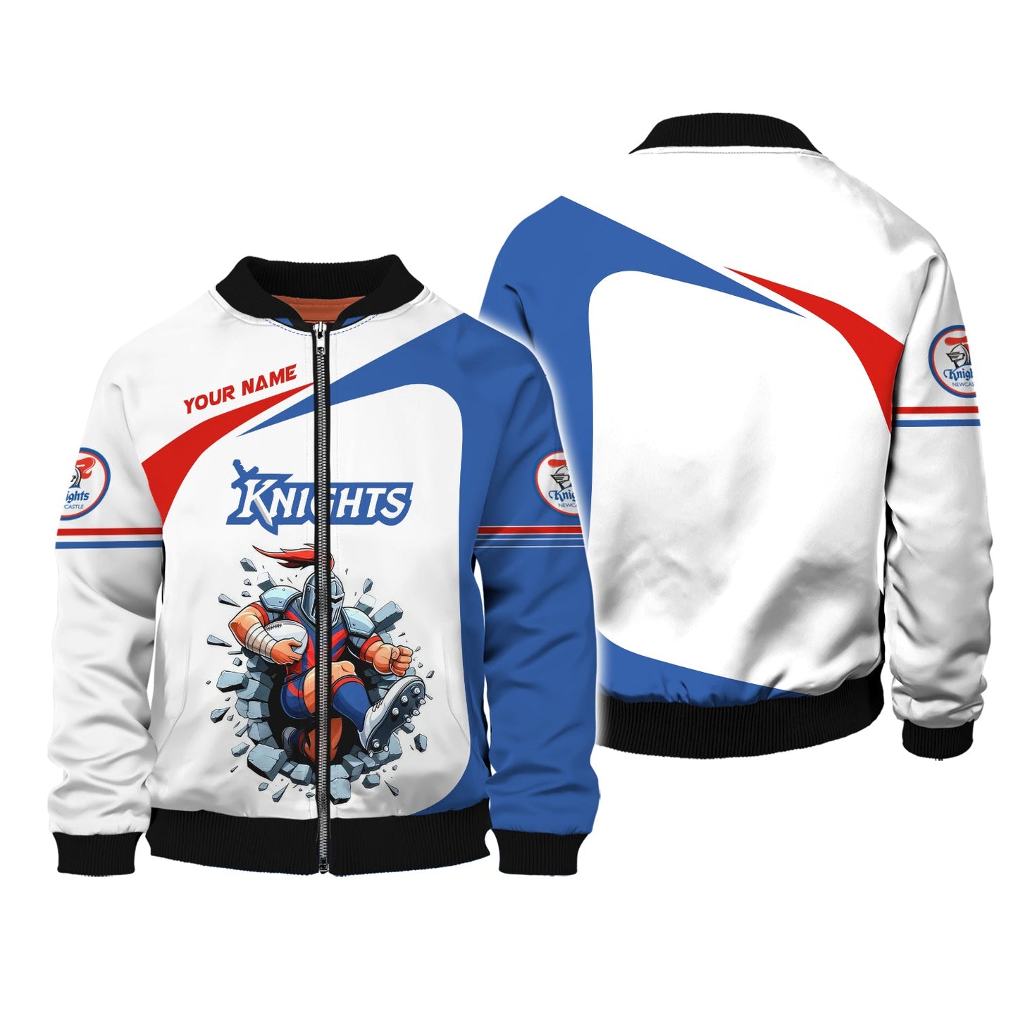 Zipper Hoodie Newcastle Knights 3D Shirt Rugby Custom T-Shirts