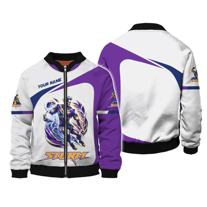 Zipper Hoodie Rugby Lovers Custom T-Shirts Melbourne Storm 3D Shirt