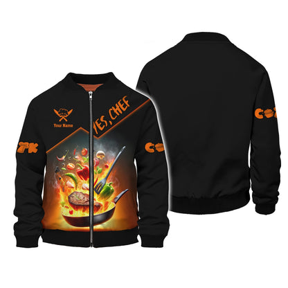 ZIpper Hoodie Personalized Custom T-Shirts Chef, Gif For Chef, Pan Of Chef 3D Shirts