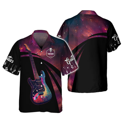 Galaxy Sky With Electric Guitar 3D Shirts Musical Instruments Guitar String Custom T-Shirts