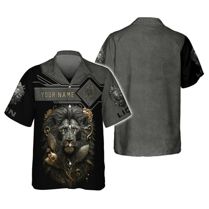 Lion Griesbach Gold And Black Spirit Animal 3D Shirts Lion Custom T-Shirts