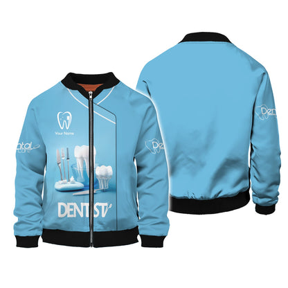 Zipper Hoodie Dentistry Clinic 3D Shirt Dental Custom T-Shirts Gif For Dentist