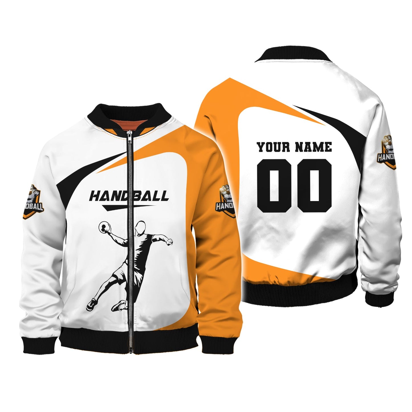 Zipper Hoodie Handball Jersey CusTom T-Shirts Person Throwing The Ball With Hands In The Air 3D Shirt