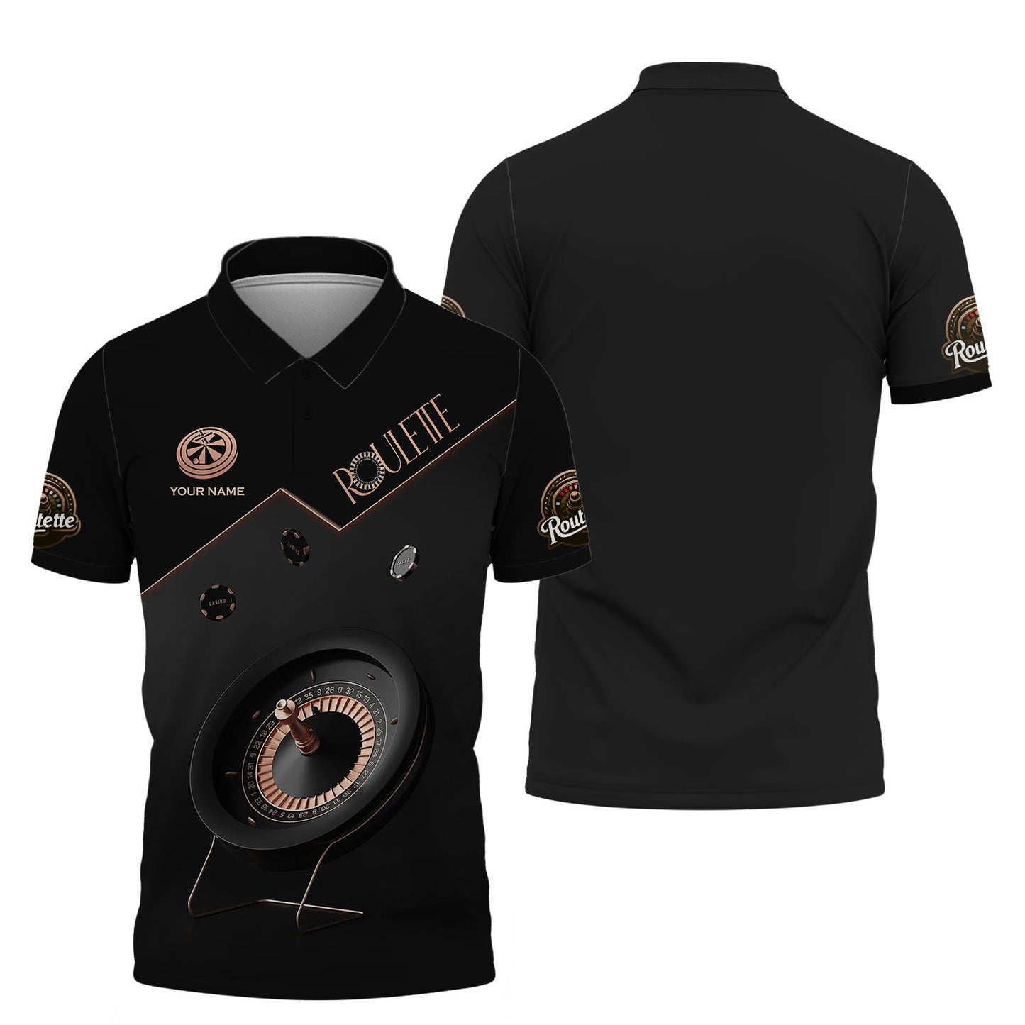 Roulette Black Luxury 3D Shirt Casino Custom T-Shirts