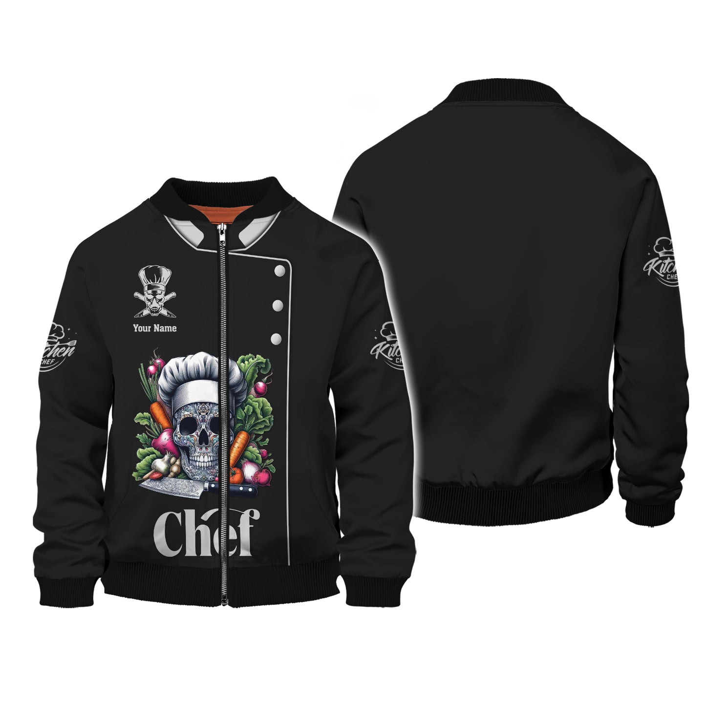 Skull Chef Unisex Custom T-Shirts Cooking Chef 3D Shirt