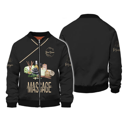 Massage Therapist Custom T-Shirts, Zipper Hoodie, Watercolor Spa Set 3D Shirt, Hoodie