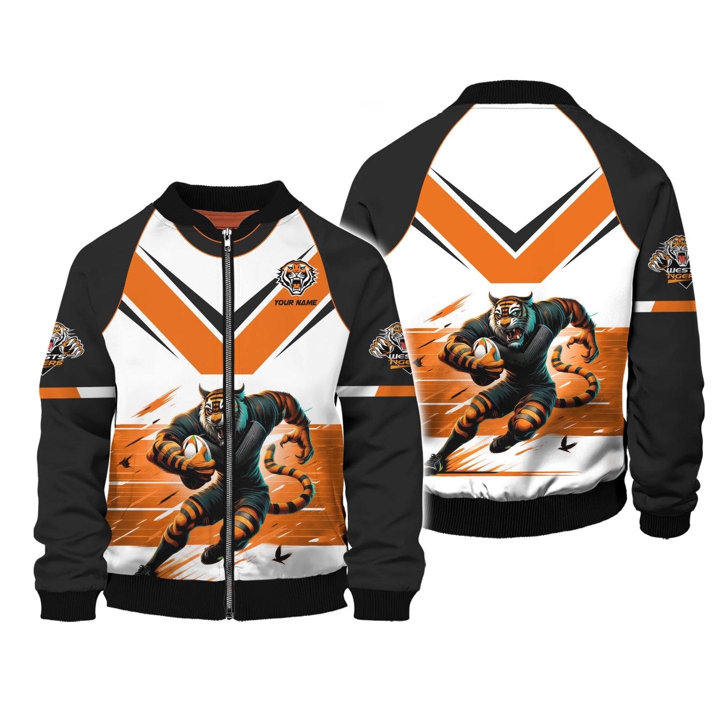 Zipper Hoodie Rugby Lovers Custom T-Shirts  West Tigers 3D Shirt