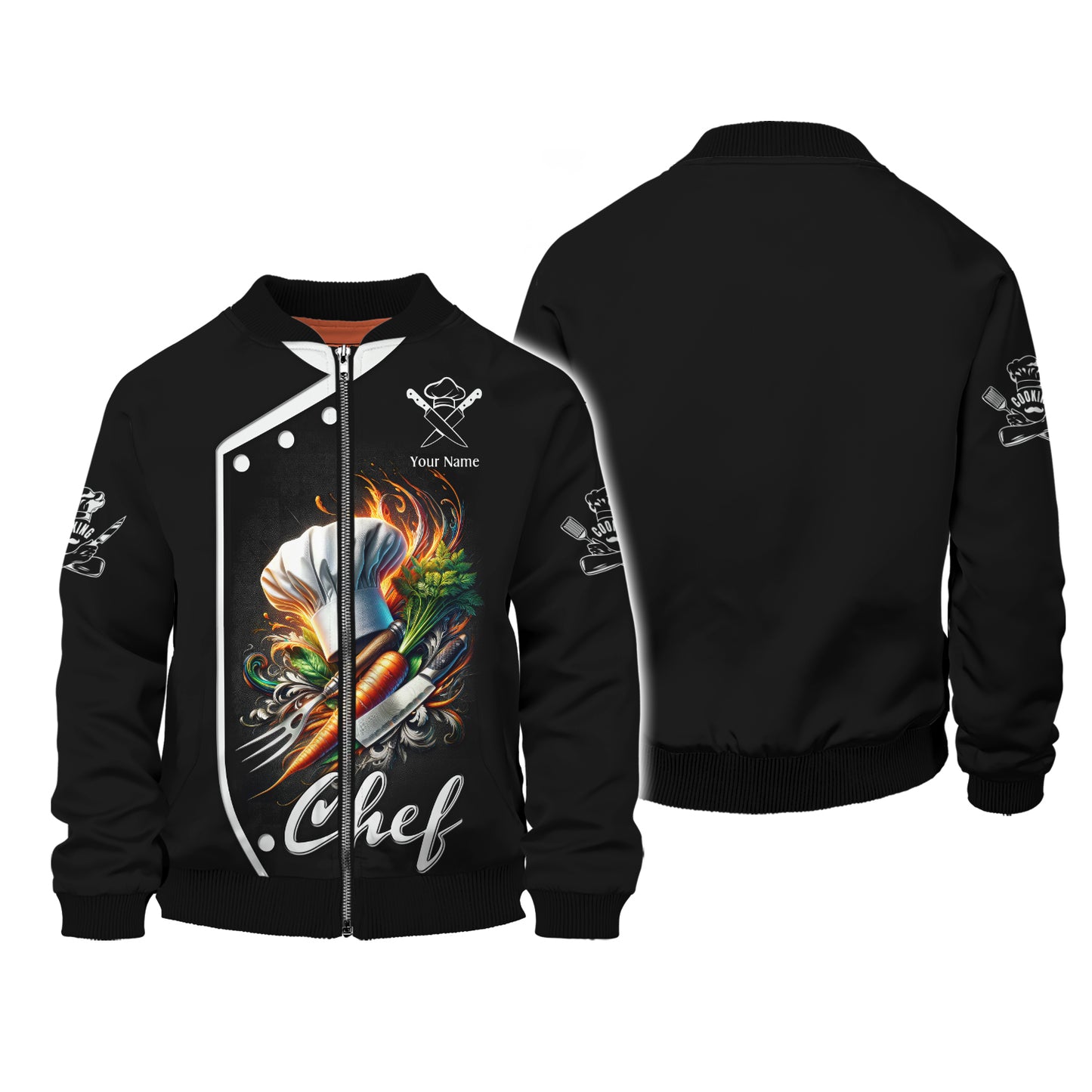 Zipper Hoodie Chef Cooking 3D Shirt Kitchen Tools Custom T-Shirts