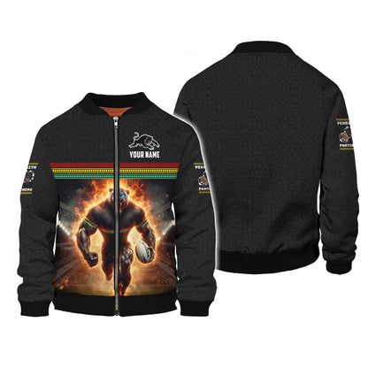 Zipper Hoodie Penrith Panthers Angry 3D Shirt Rugby Custom T-Shirts