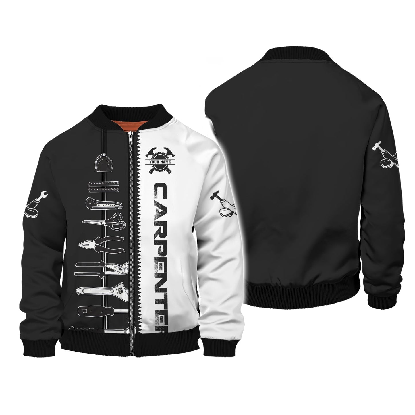 Zipper Hoodie Carpenter Custom T-Shirts Carpentry Tools 3D Shirt