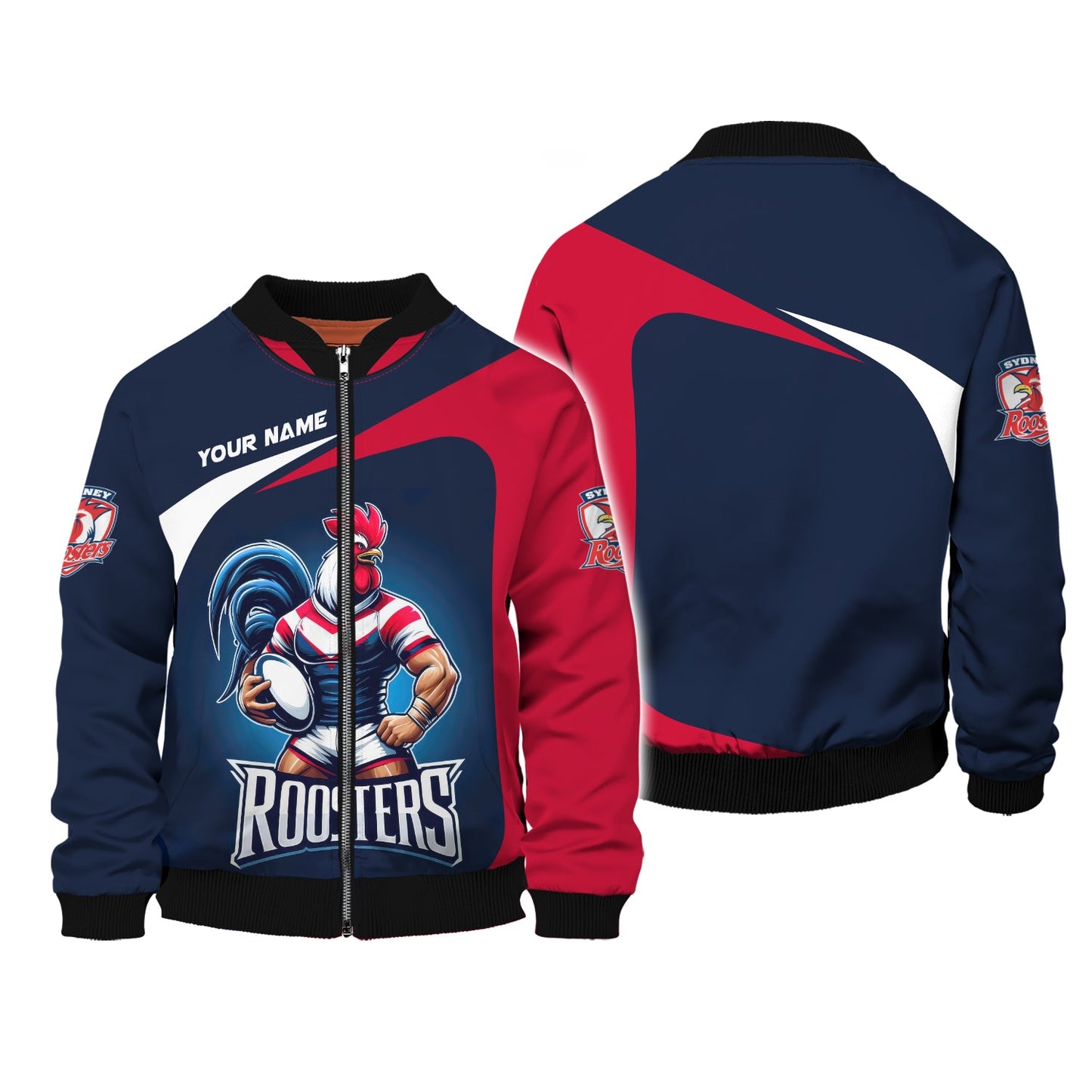 Zipper Hoodie Rugby Custom T-Shirts Sydney Roosters Lover 3D Shirt