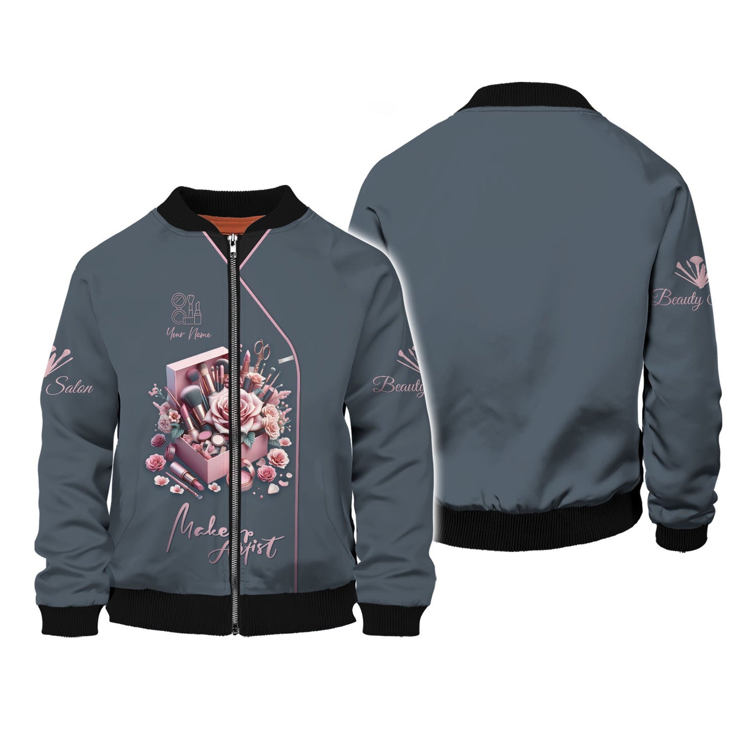 Zipper Hoodie Beauty Rose Custom T-Shirts Artistic Makeup Kit 3D Shirt