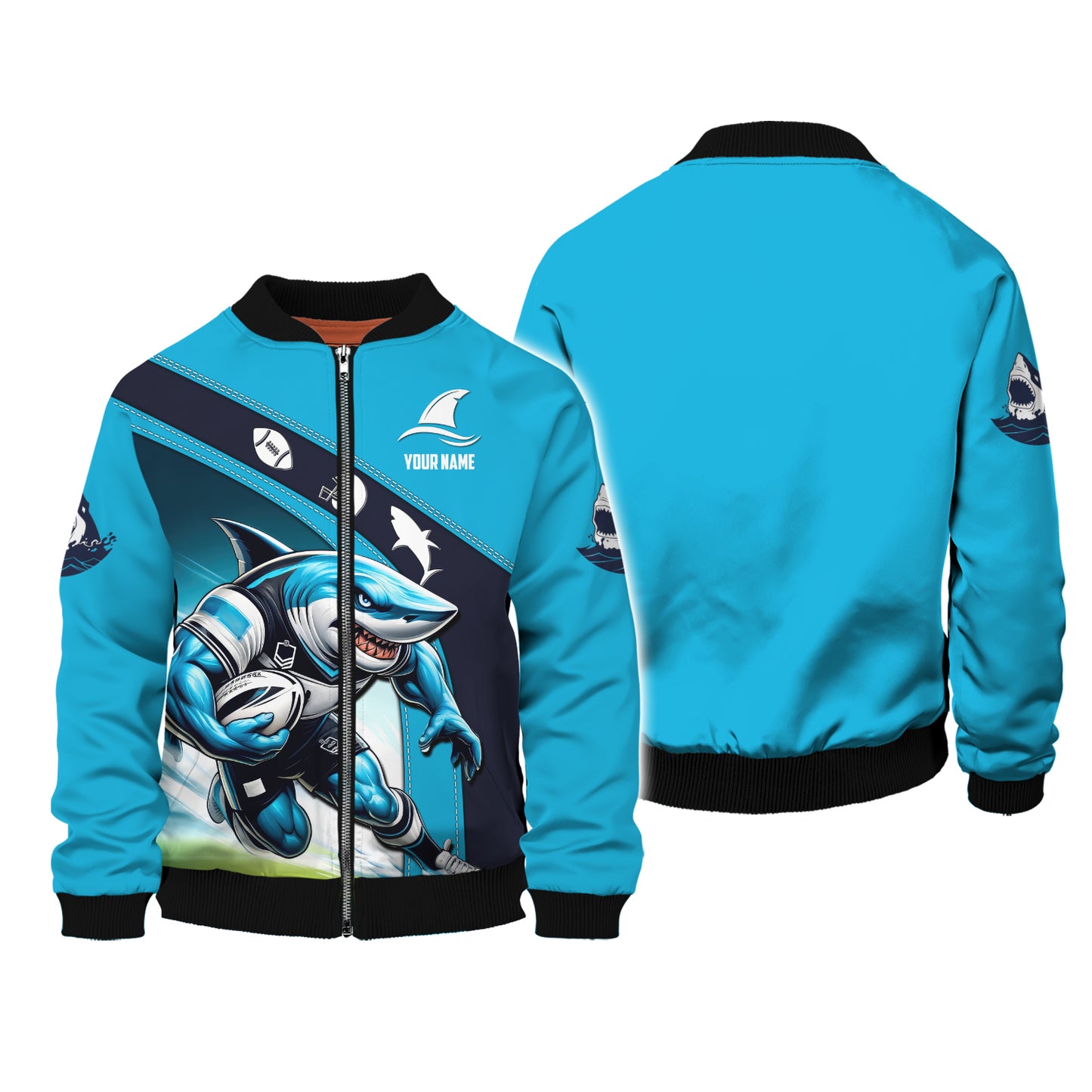 The Sharks Union 3D Shirt Rugby Custom T-Shirts