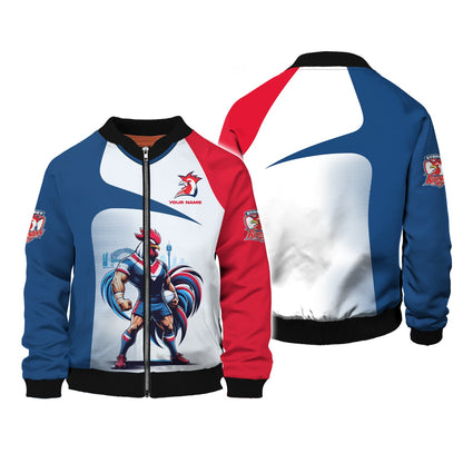 Zipper Hoodie Sydney Roosters 3D Shirt Rugby Custom T-Shirts