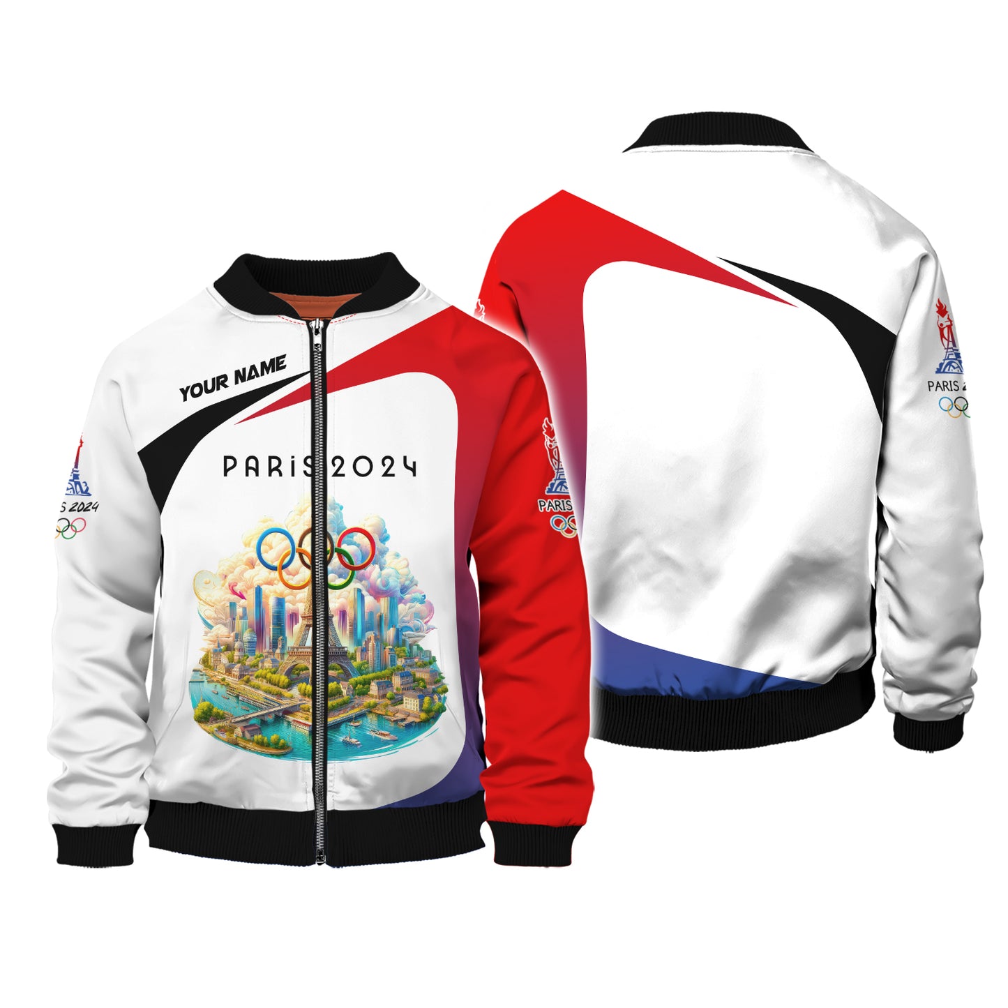 Zipper Hoodie Olympic Custom T-Shirts Road To Paris 2024 3D Shirt