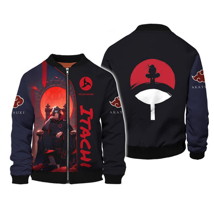 Zipper Hoodie Uchiha Itachi 3D Shirt Naruto Custom T-Shirts