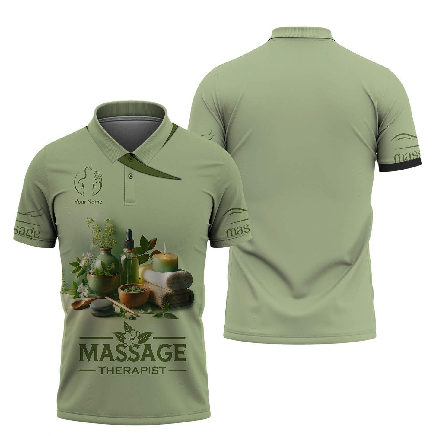 Massage Custom T-Shirts Skin Care Spa Set Decoration Candle 3D Shirt