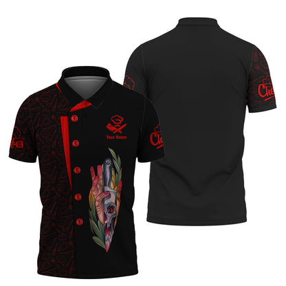 Zipoper Hoodie Skull Knives Chef Tattoo 3D Shirt Knife Cooking Chef Custom T-Shirts