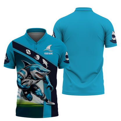 The Sharks Union 3D Shirt Rugby Custom T-Shirts