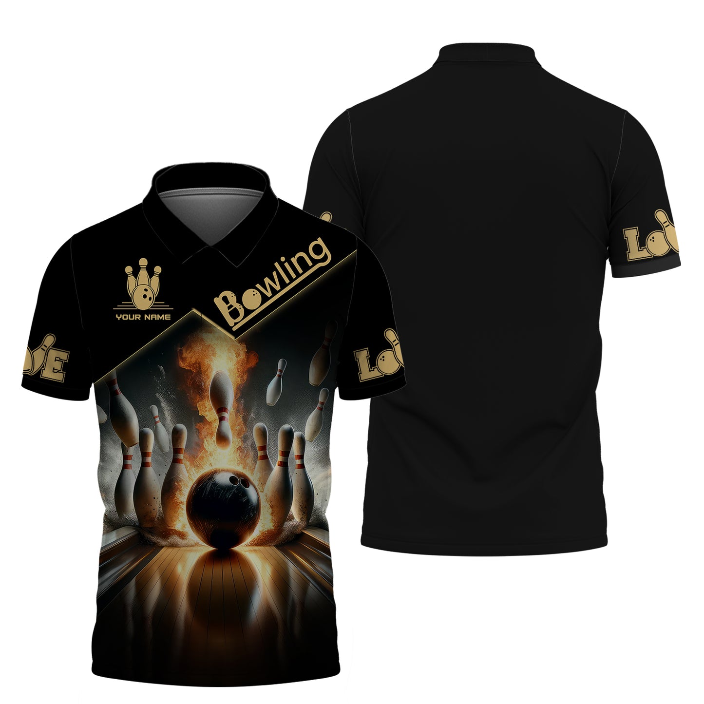 Bowling Strike Custom T-Shirts Gif For Bowling Athlete 3D Shirt