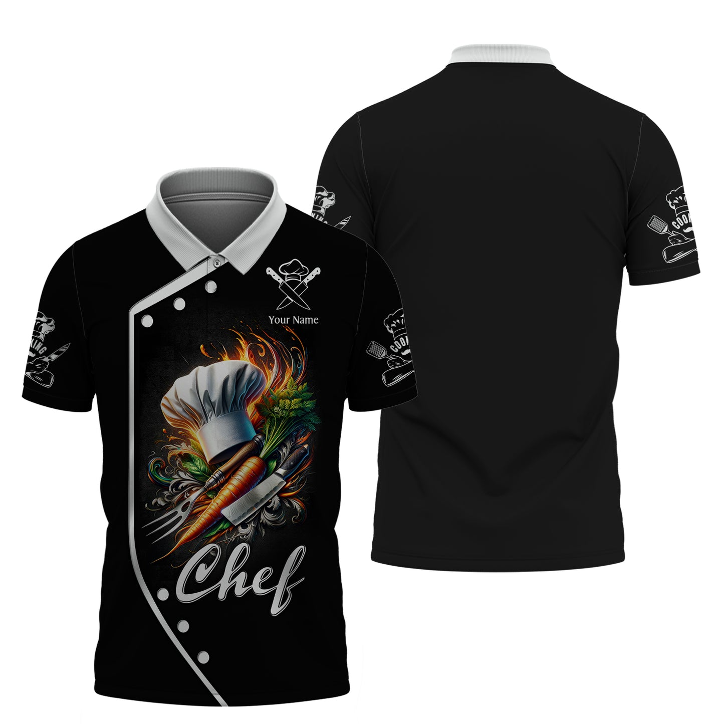 Chef Cooking 3D Shirt Kitchen Tools Custom T-Shirts