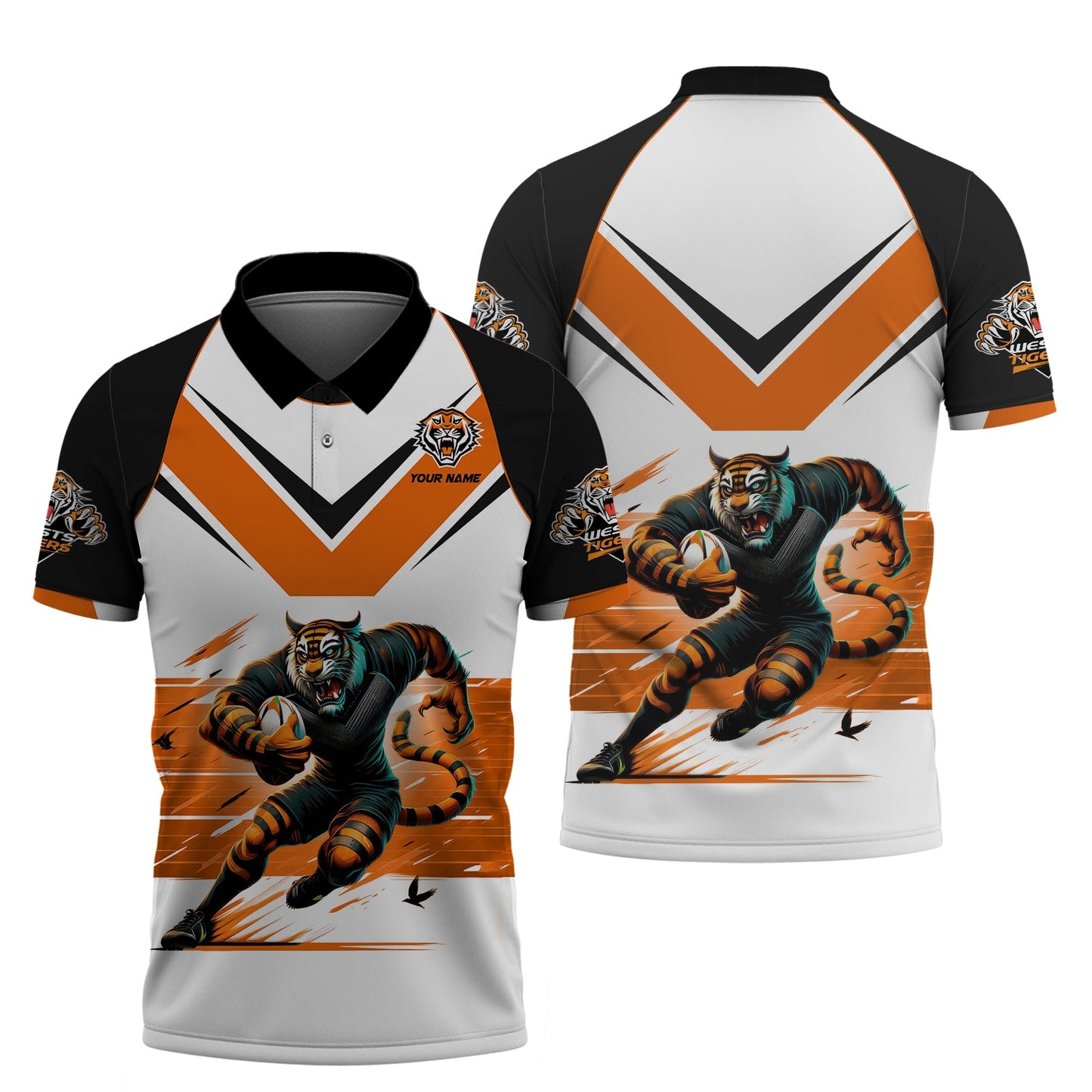 Zipper Hoodie Rugby Lovers Custom T-Shirts  West Tigers 3D Shirt