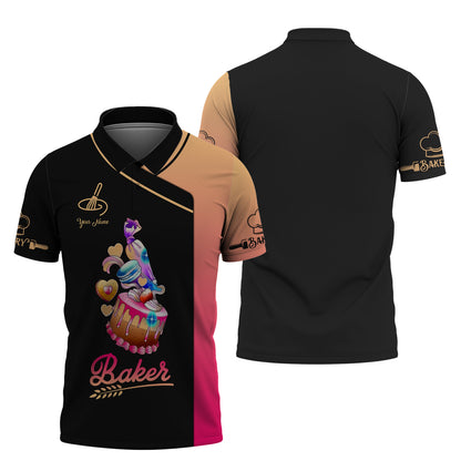 Colorful Sweet Cake 3D Shirts Bakery Custom T-Shirts Gif For Baker