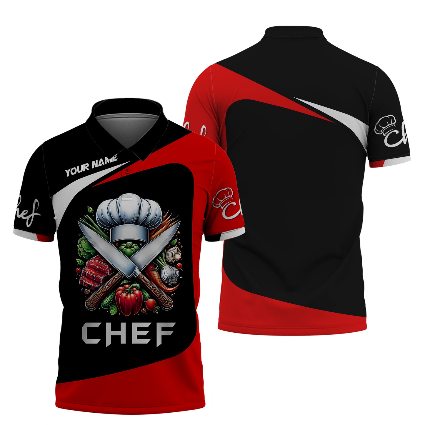 Zipper Hoodie Unisex Knives Chef Custom T-Shirts Gif For Chef, Cooking Chef 3D Shirt