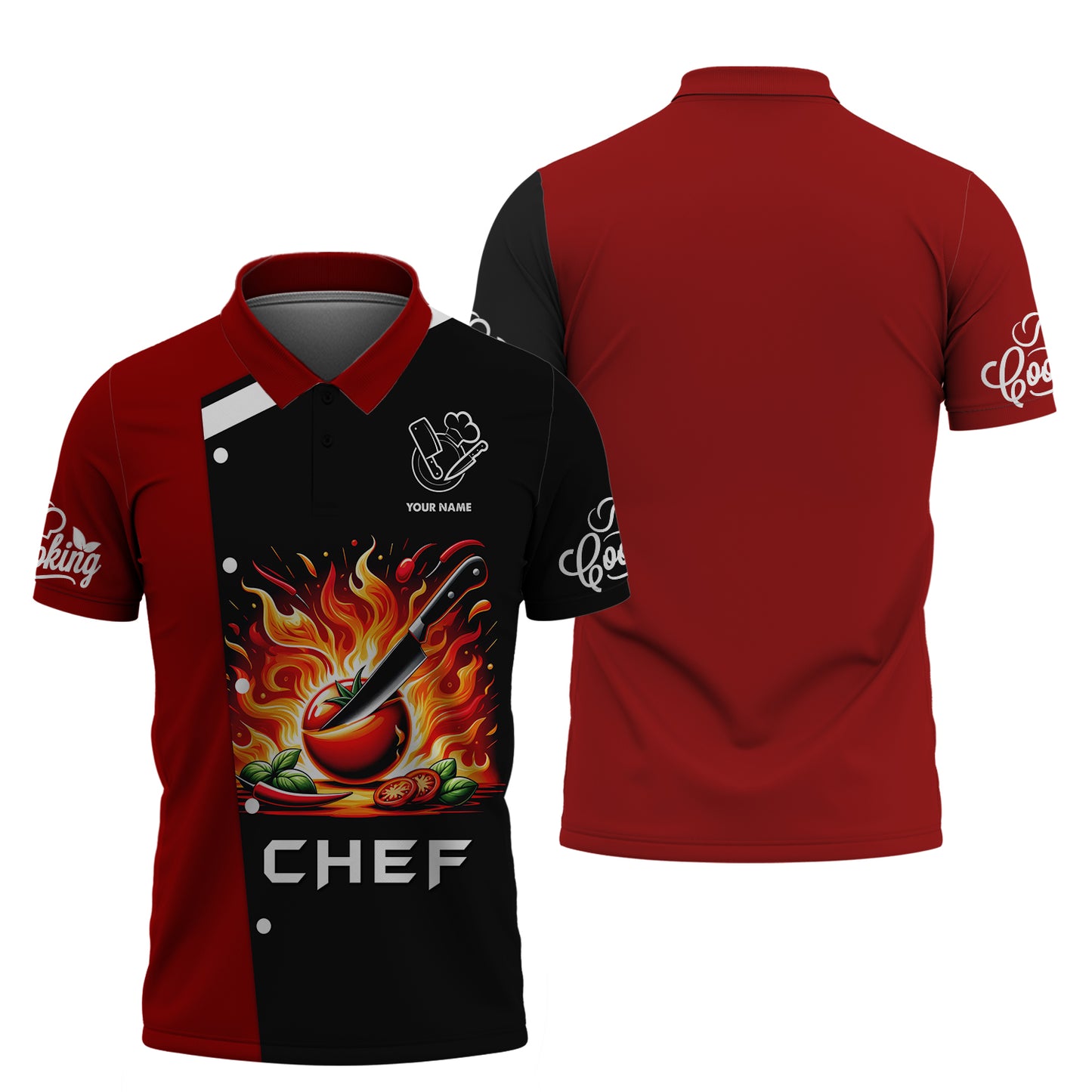 Chef Fire 3D Shirt Gif For Chef Lover Custom T-Shirts