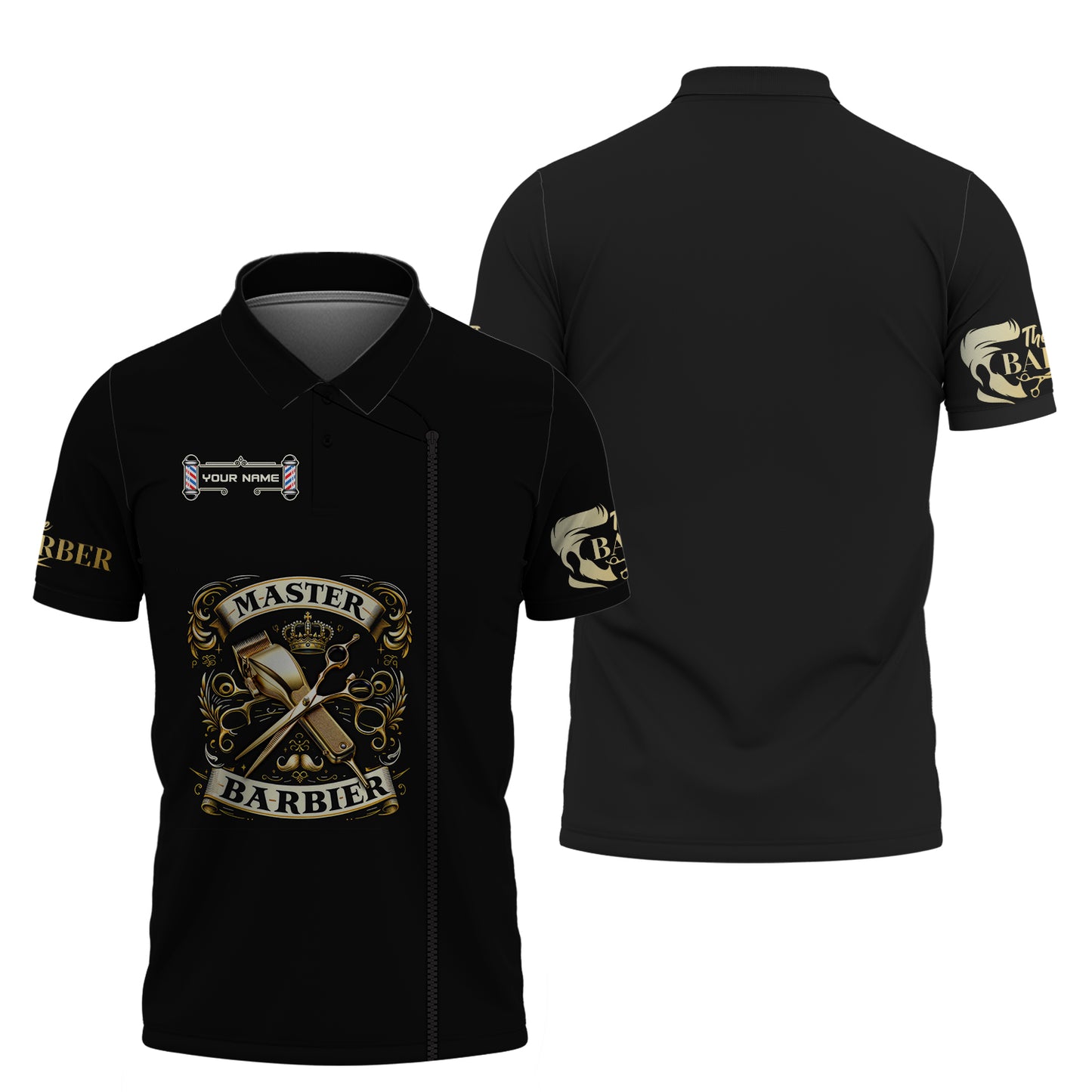 The Master Barber Golden Symbol 3D Shirt Barbershop Custom T-Shirts