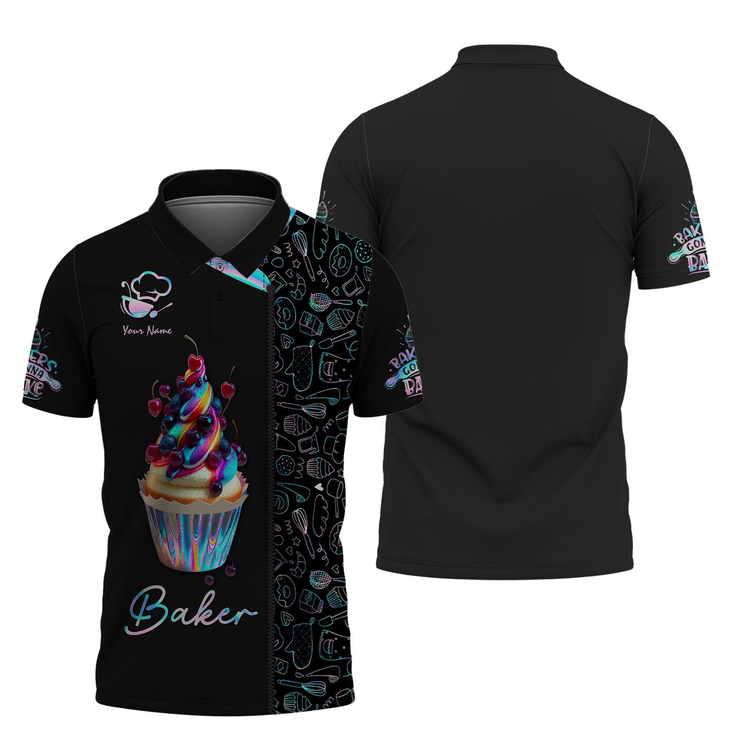 Cupcake Colorfull 3D Shirt Bakery Custom T-Shirts Gif For Baker