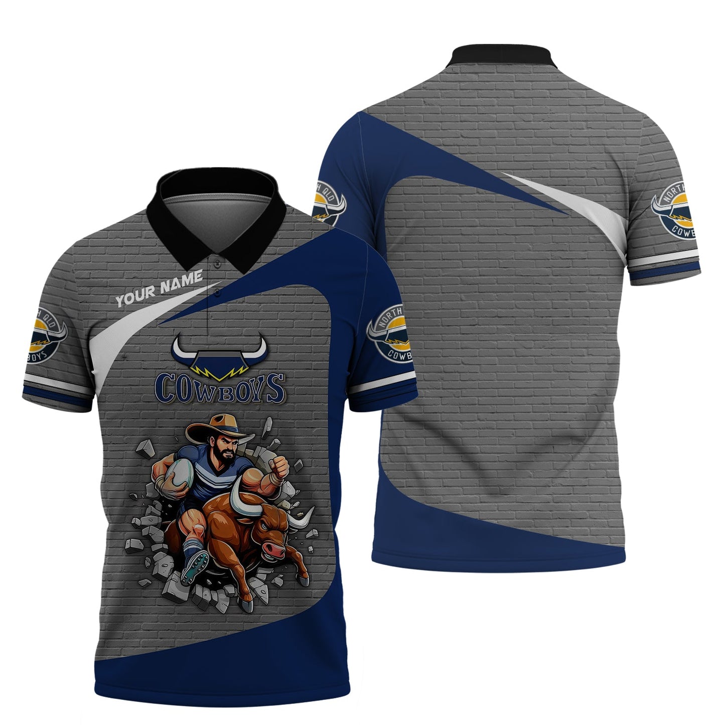 Zipper Hoodie Rugby Lover Custom T-Shirts North Queensland  Cowboys 3D Shirts